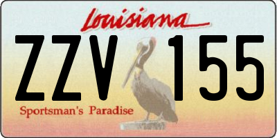 LA license plate ZZV155