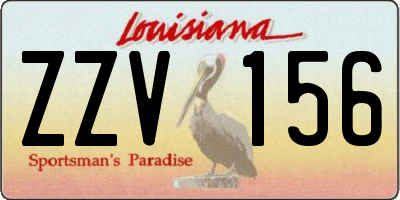 LA license plate ZZV156