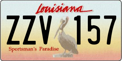 LA license plate ZZV157