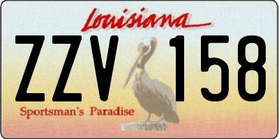 LA license plate ZZV158