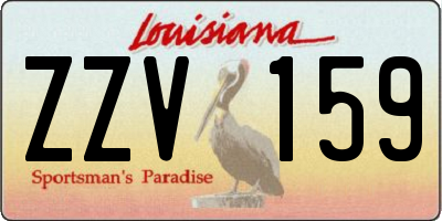 LA license plate ZZV159