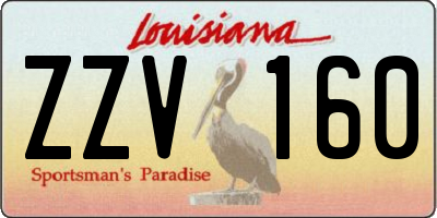 LA license plate ZZV160