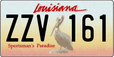 LA license plate ZZV161