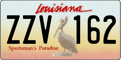 LA license plate ZZV162