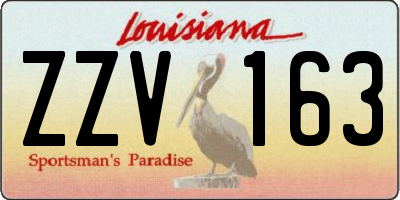 LA license plate ZZV163