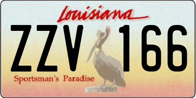 LA license plate ZZV166