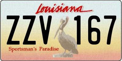 LA license plate ZZV167