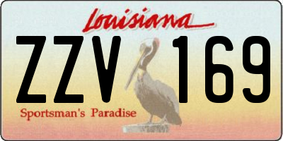 LA license plate ZZV169