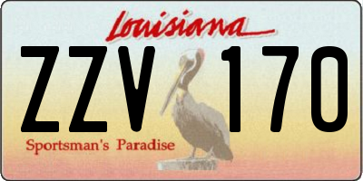 LA license plate ZZV170