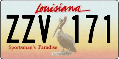 LA license plate ZZV171