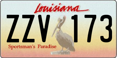 LA license plate ZZV173