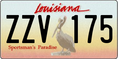 LA license plate ZZV175