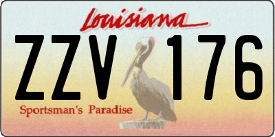 LA license plate ZZV176