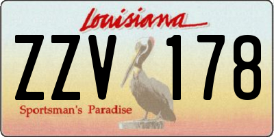 LA license plate ZZV178