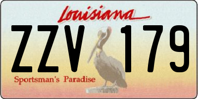 LA license plate ZZV179