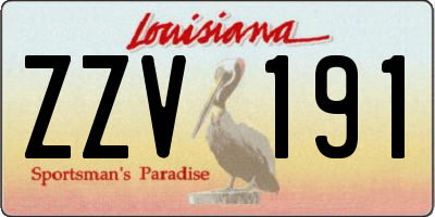 LA license plate ZZV191