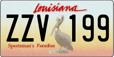 LA license plate ZZV199