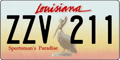 LA license plate ZZV211