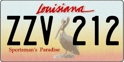 LA license plate ZZV212