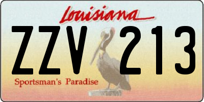 LA license plate ZZV213