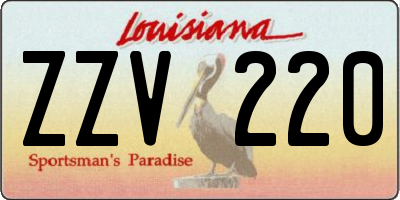 LA license plate ZZV220