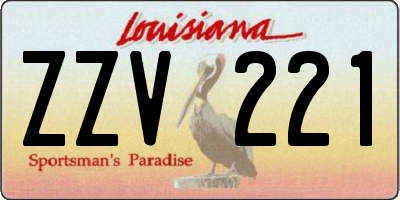 LA license plate ZZV221