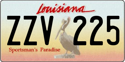 LA license plate ZZV225