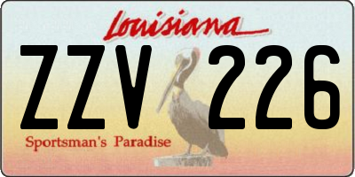 LA license plate ZZV226