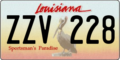 LA license plate ZZV228