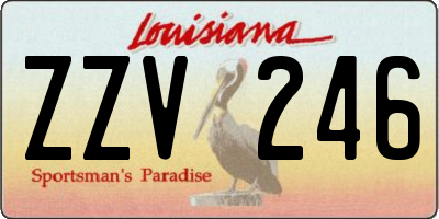 LA license plate ZZV246