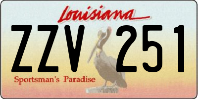 LA license plate ZZV251