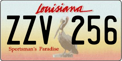 LA license plate ZZV256