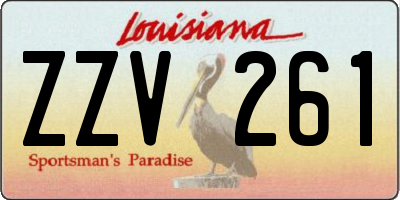 LA license plate ZZV261