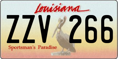 LA license plate ZZV266