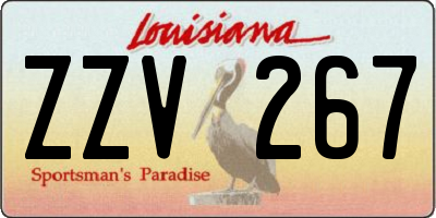 LA license plate ZZV267