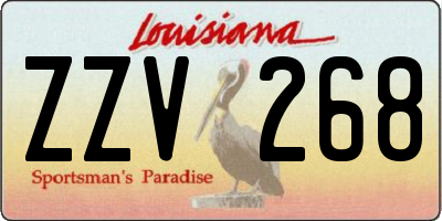 LA license plate ZZV268