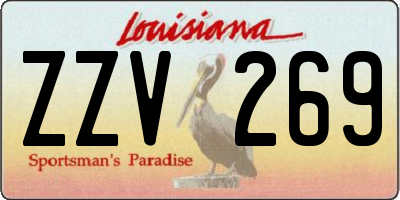 LA license plate ZZV269