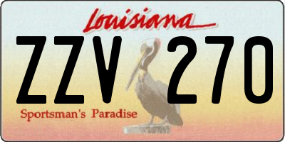 LA license plate ZZV270