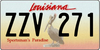 LA license plate ZZV271