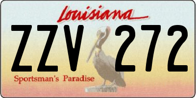 LA license plate ZZV272