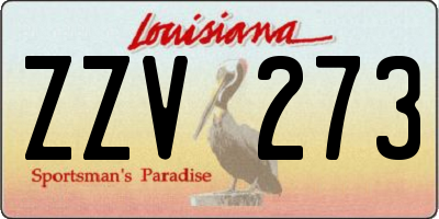 LA license plate ZZV273