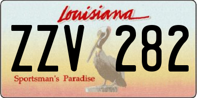 LA license plate ZZV282