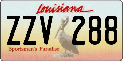 LA license plate ZZV288