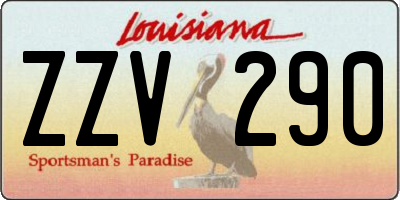 LA license plate ZZV290