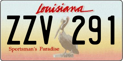 LA license plate ZZV291