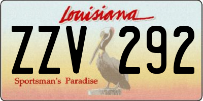 LA license plate ZZV292