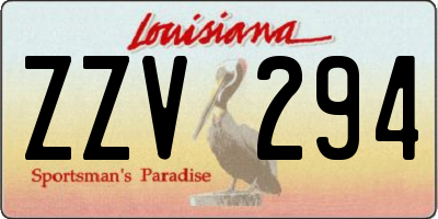 LA license plate ZZV294