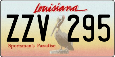 LA license plate ZZV295