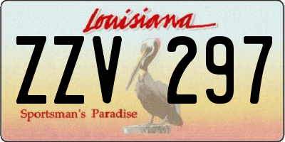 LA license plate ZZV297