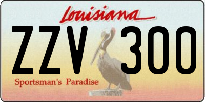 LA license plate ZZV300